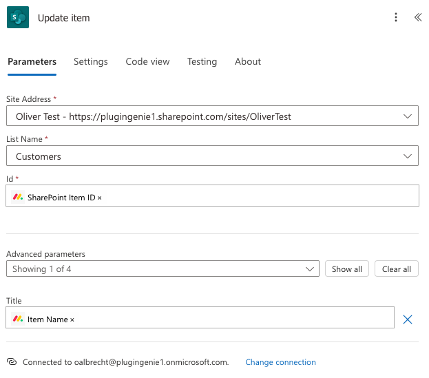 SharePoint Update item for title